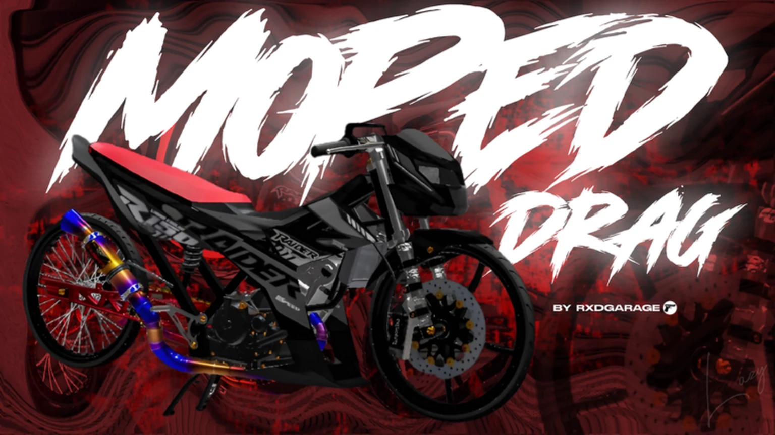 Moped Drag red motorcycle official hero artwork